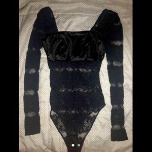 Charlotte Russe black lace body suit